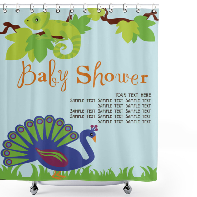 Personality  Baby Shower Card Shower Curtains