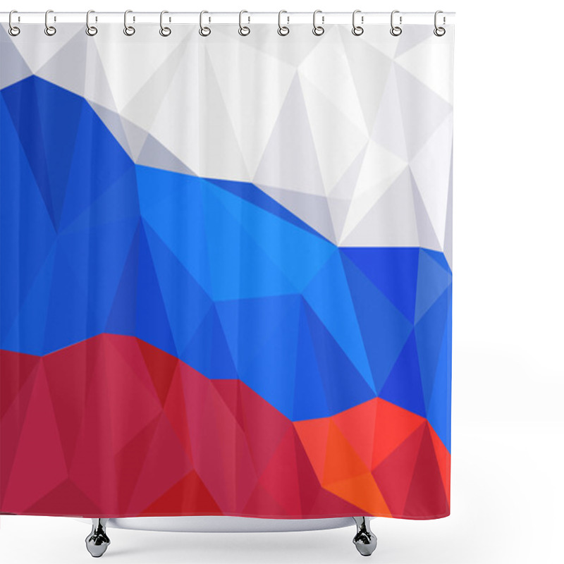 Personality  Abstract Creative Triangle Geometrical Mosaic Russian Flag Shower Curtains