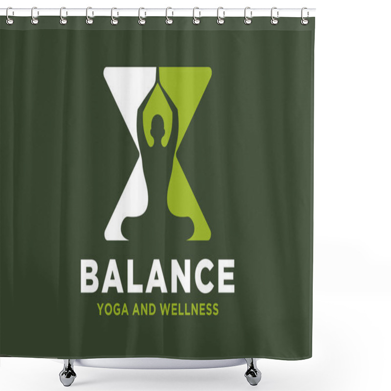 Personality  Vector X Initial Logo With Yoga Design Concept Shower Curtains