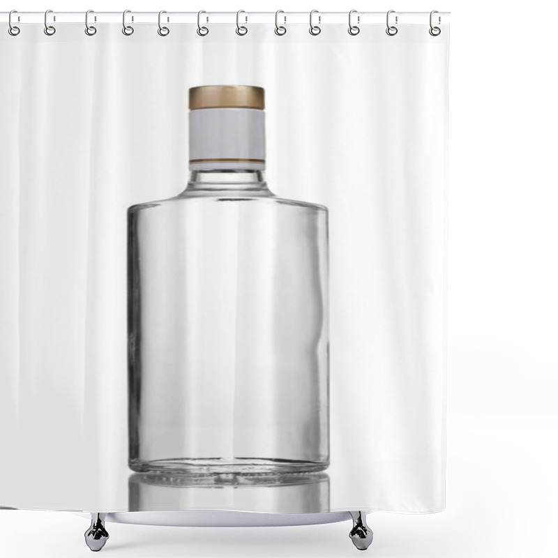 Personality  Bottle Of Vodka Isolated On White Shower Curtains