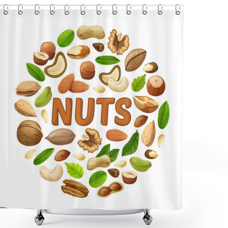 Personality  Cartoon Nuts Round Concept Shower Curtains