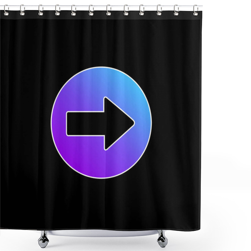 Personality  Arrow Pointing To Right Blue Gradient Vector Icon Shower Curtains