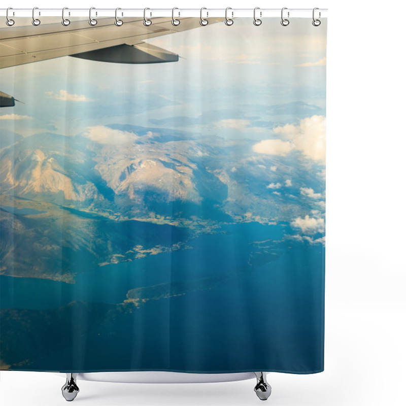 Personality  Airplane Flying In Clouds Shower Curtains