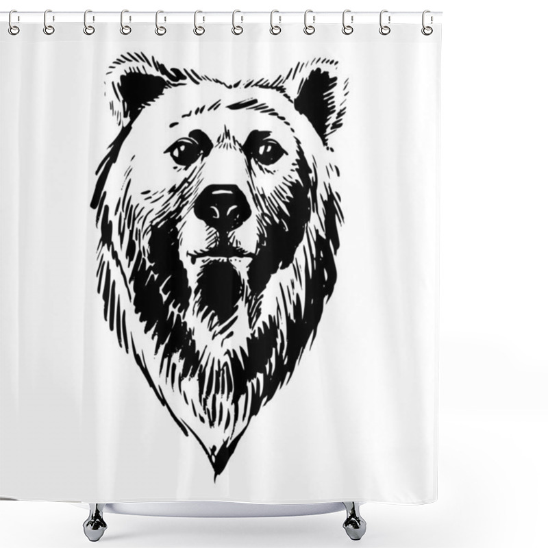 Personality  Marker Hand-drawn Forest Animals: Bear Shower Curtains