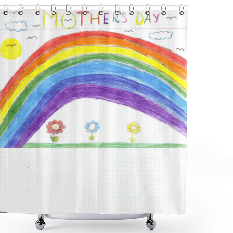 Personality  Children Drawing Mothers Day Shower Curtains