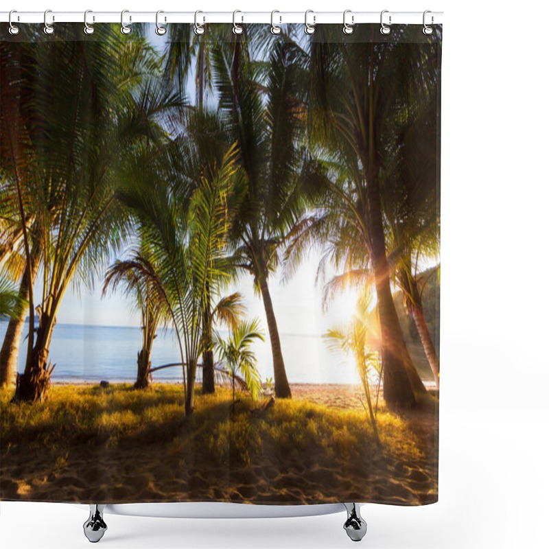 Personality  Hidden Beach Shower Curtains