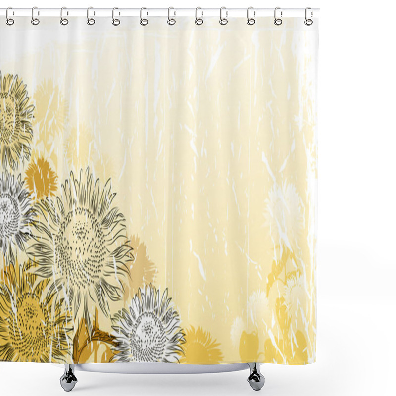 Personality  Sunflower Background Shower Curtains