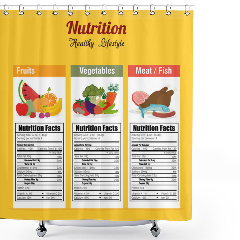 Personality  Healthy Food Visual Design Shower Curtains