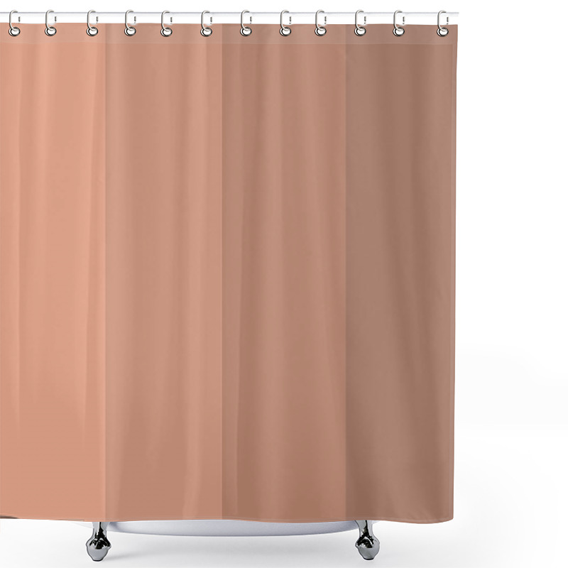 Personality  Brown Tone Scheme From Light To Dark . Mocha Mousse 2025 Year Color Palette Set. High Quality Photo Shower Curtains