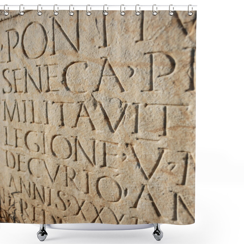 Personality  Ancient Roman Writing On Tablet Shower Curtains