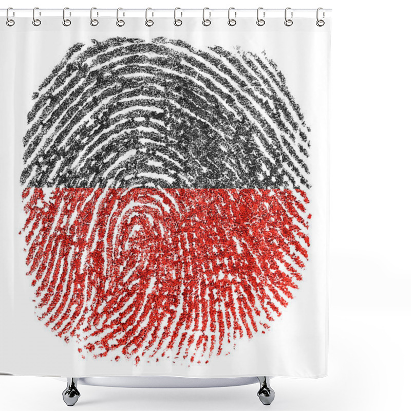 Personality  Poland Flag - Thumbprint Isolated On A White Background. Real Fingerprint. Shower Curtains