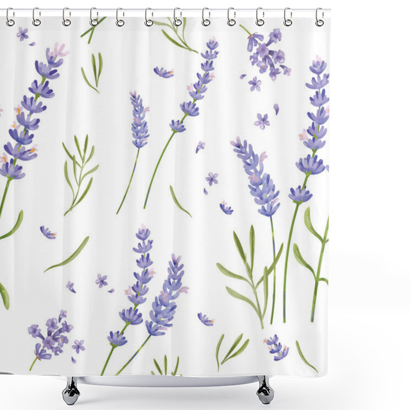 Personality  Hand Drawn Lavender Flower Pattern Shower Curtains