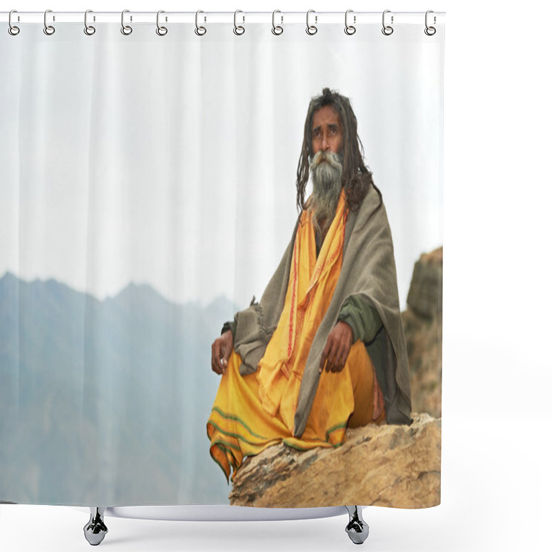 Personality  Indian Monk Sadhu Shower Curtains