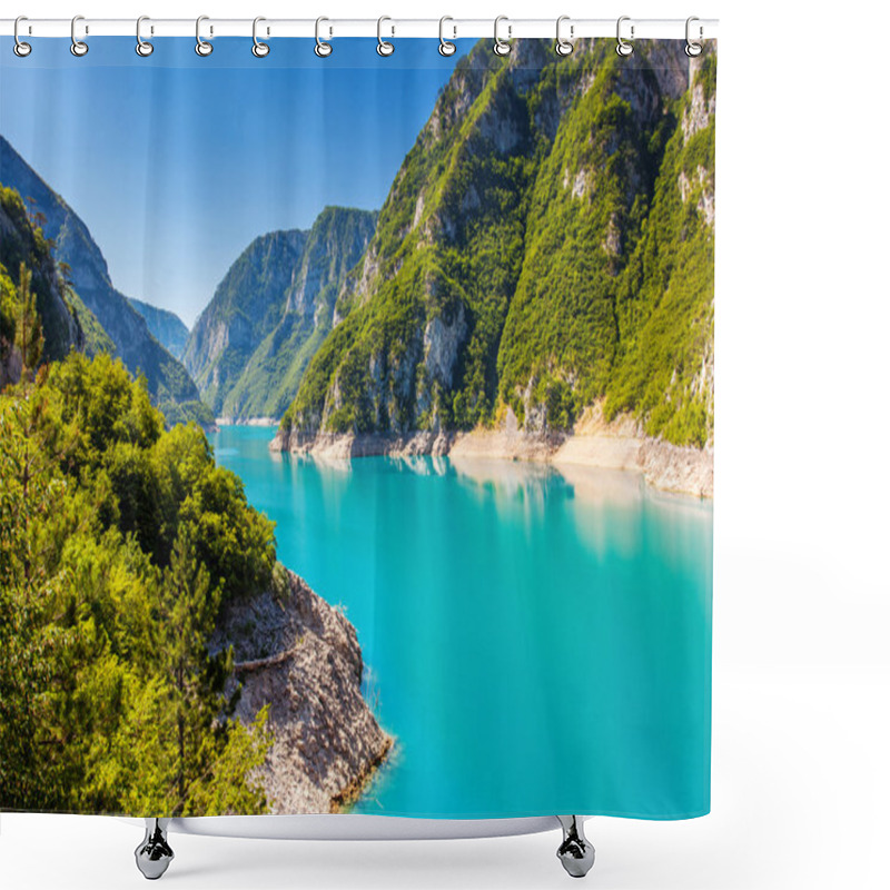 Personality  Piva Canyon With Its Fantastic Reservoir. Shower Curtains