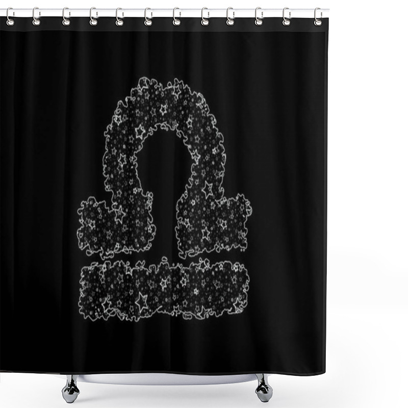 Personality  Libra Zodiac Sign, Balance Horoscope Stars, Clipping Path Shower Curtains