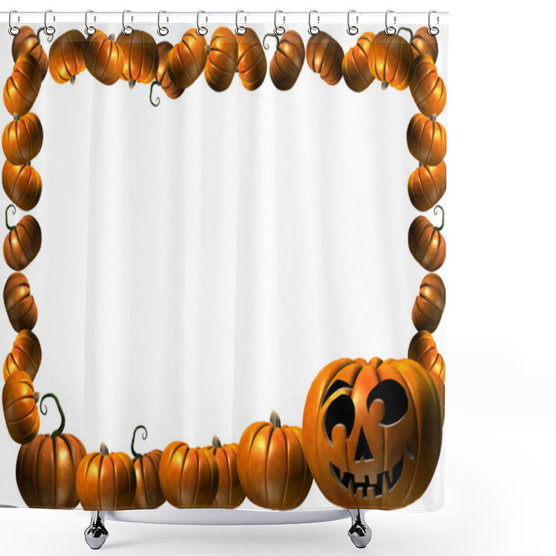 Personality  Pumpkin Halloween Thanksgiving Frame Shower Curtains