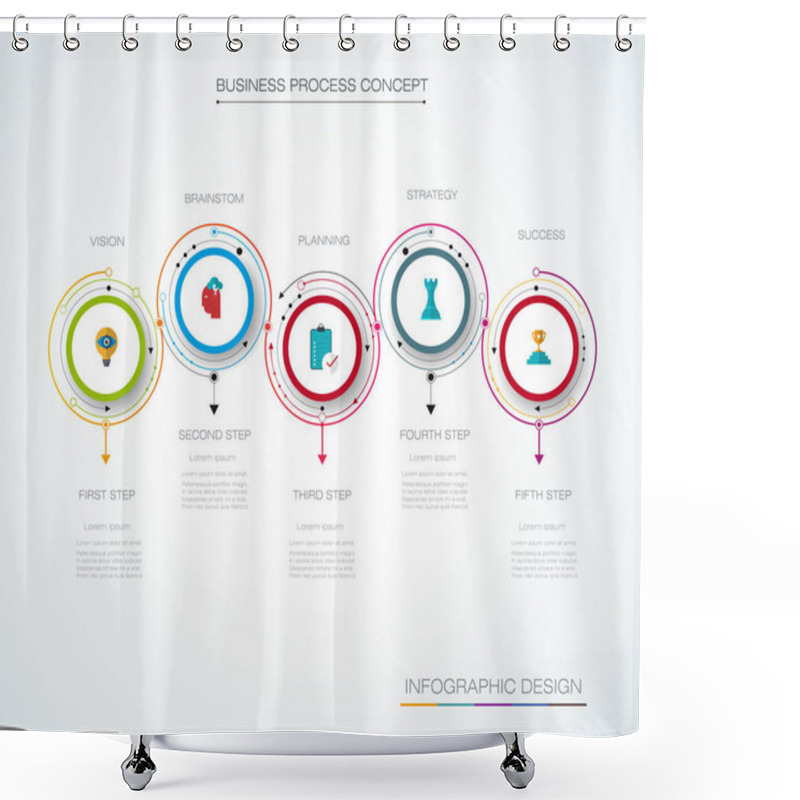 Personality  Vector Infographics Timeline Design Template With Label Design And Icons Shower Curtains