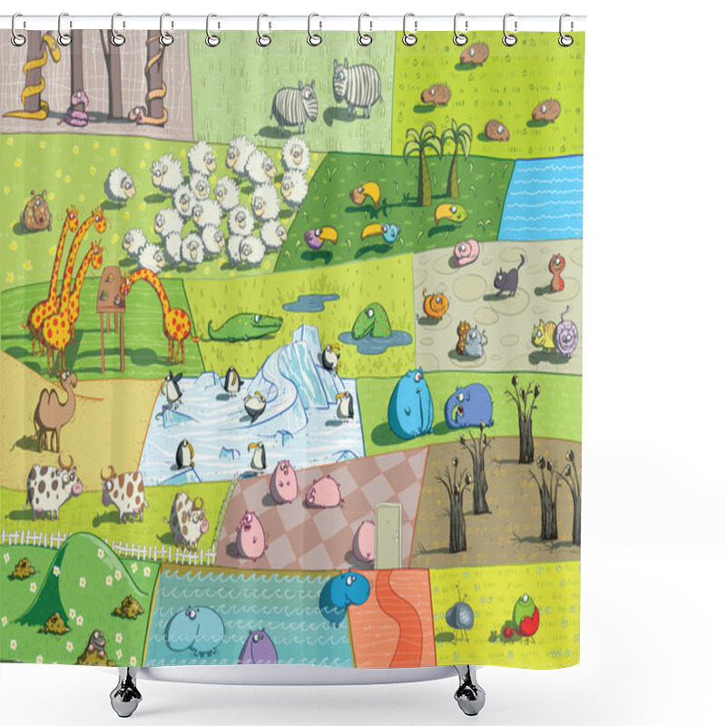 Personality  ZOO Landscapes Shower Curtains