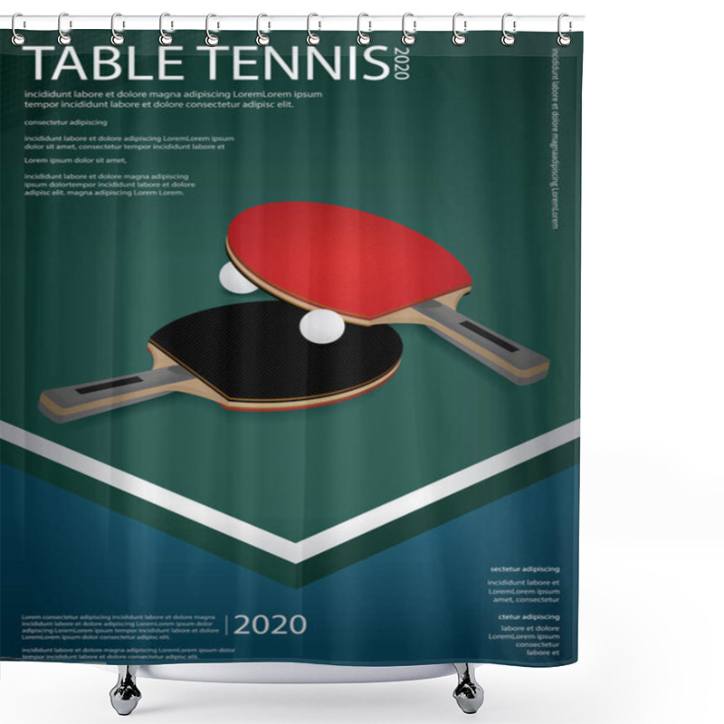 Personality  Pingpong Poster Template Vector Illustration Shower Curtains