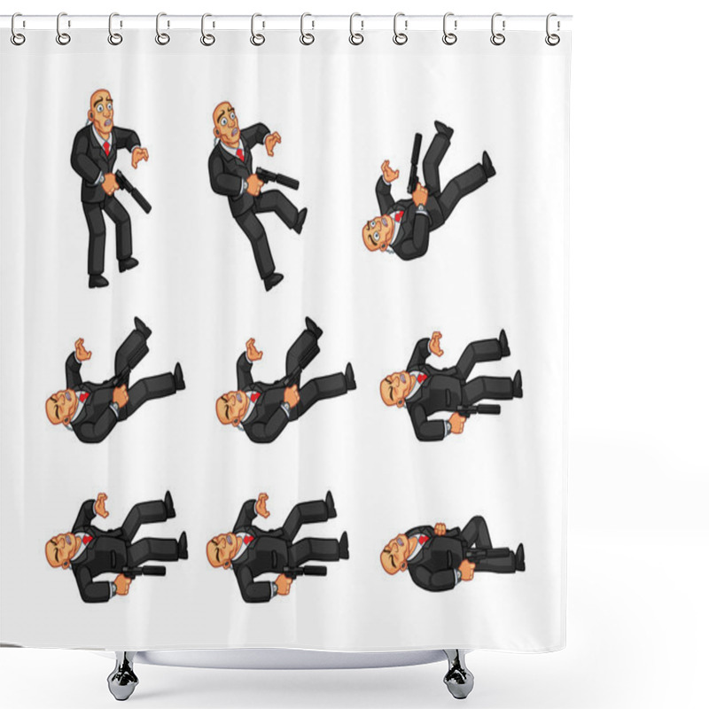 Personality  Body Guard Animation Sprite Shower Curtains