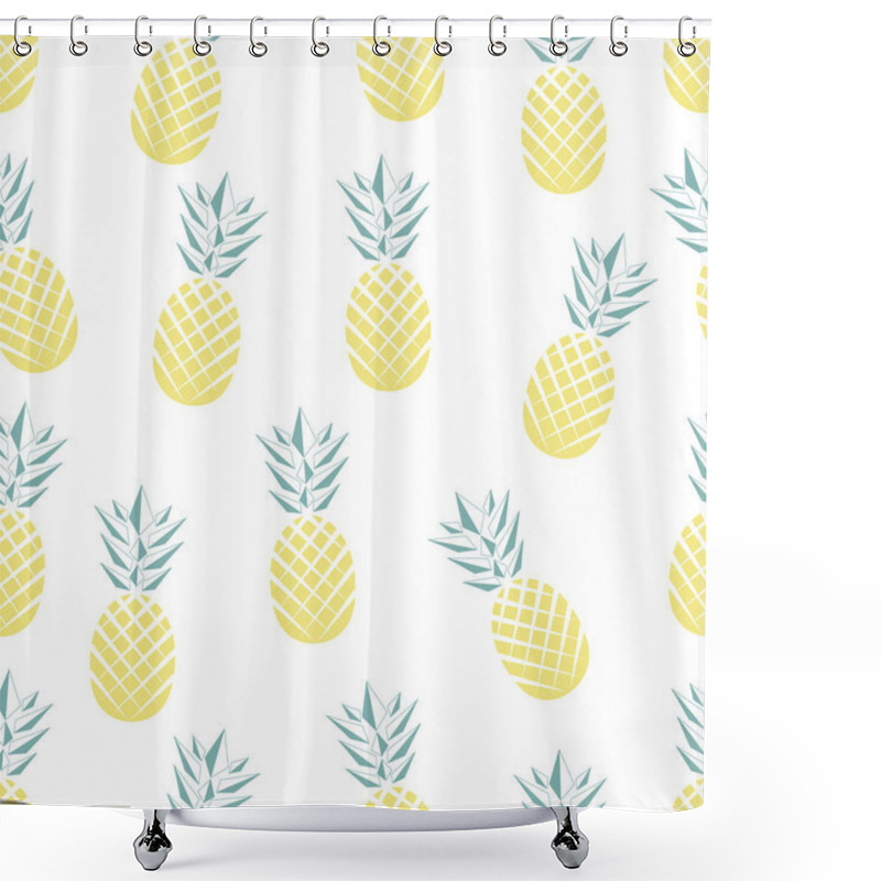 Personality  Seamless Pineapple Pattern In Vector Shower Curtains