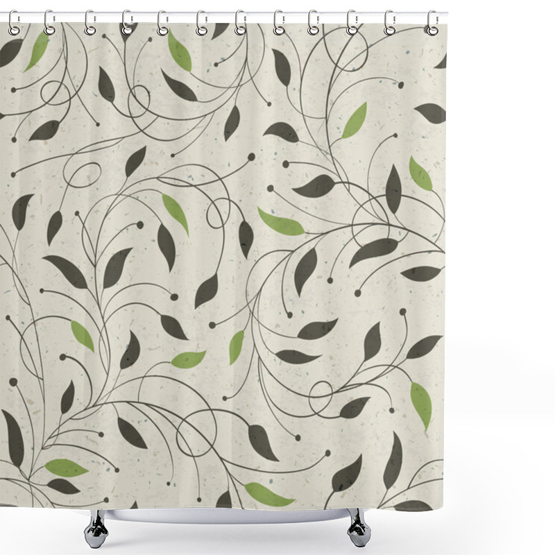 Personality  Seamless Ecology Pattern With Leaves. Vector, EPS10 Shower Curtains