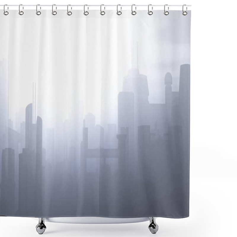 Personality  Post Apocalyptic Heavily Air Polluted Smoggy Metropolis Shower Curtains