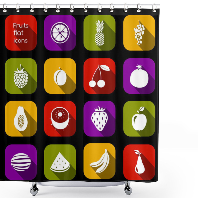 Personality  Fruits Icons Flat Shower Curtains