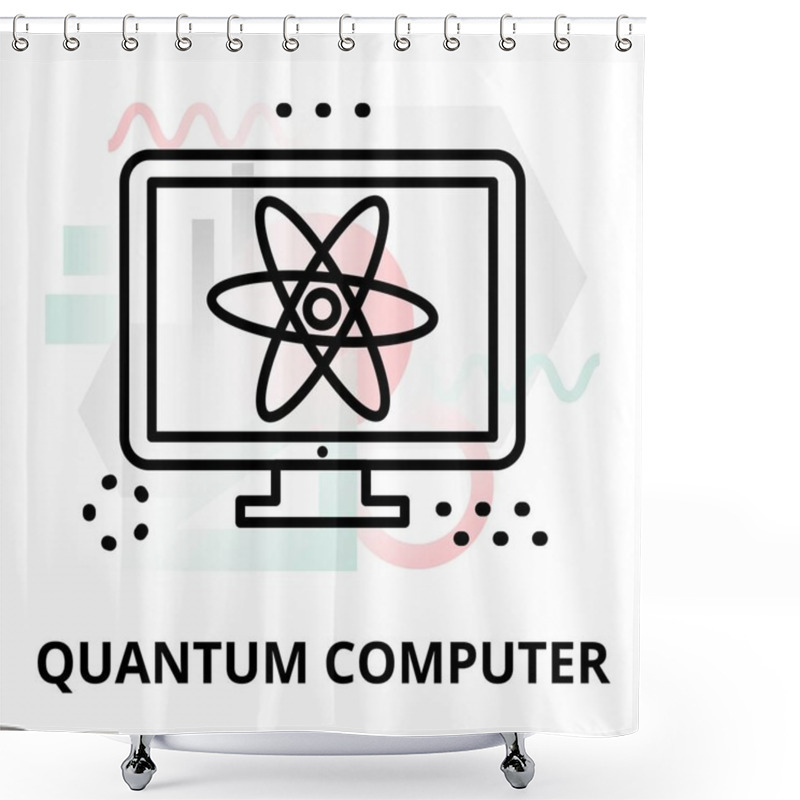 Personality  Abstract Icon Of Quantum Computer Shower Curtains