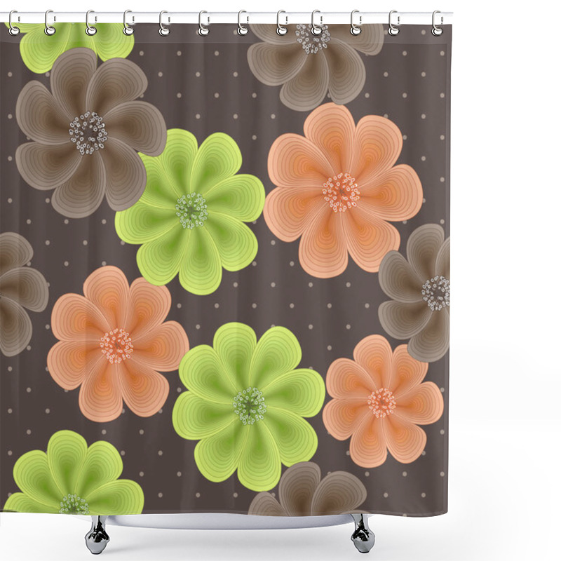 Personality  Cute Seamless Floral Pattern Shower Curtains