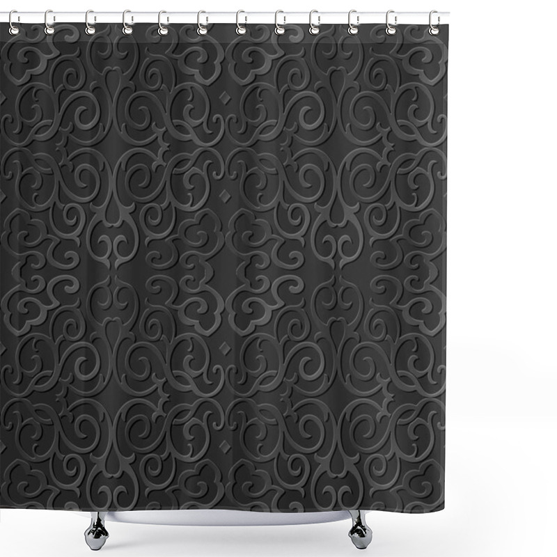 Personality  3D Paper Art Pattern Round Spiral Cross Chain Vine Shower Curtains