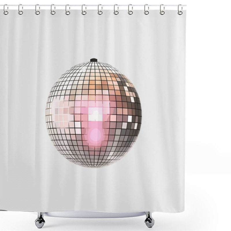 Personality  Discoball Vector Flat Minimalistic Isolated Illustration Shower Curtains