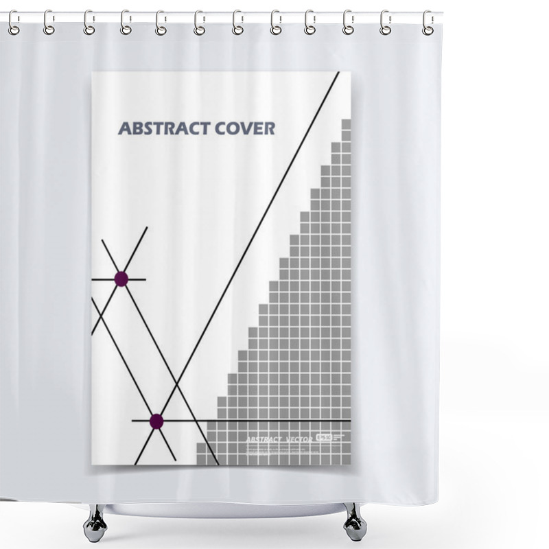 Personality  Abstract Composition. Text Frame Surface. Brochure Cover. White Title Sheet. Creative Logo Figure. Ad Banner Form Texture. Black Box Block Inlay Icon. Square Fiber. Flyer Backdrop. Vector Illustration Shower Curtains