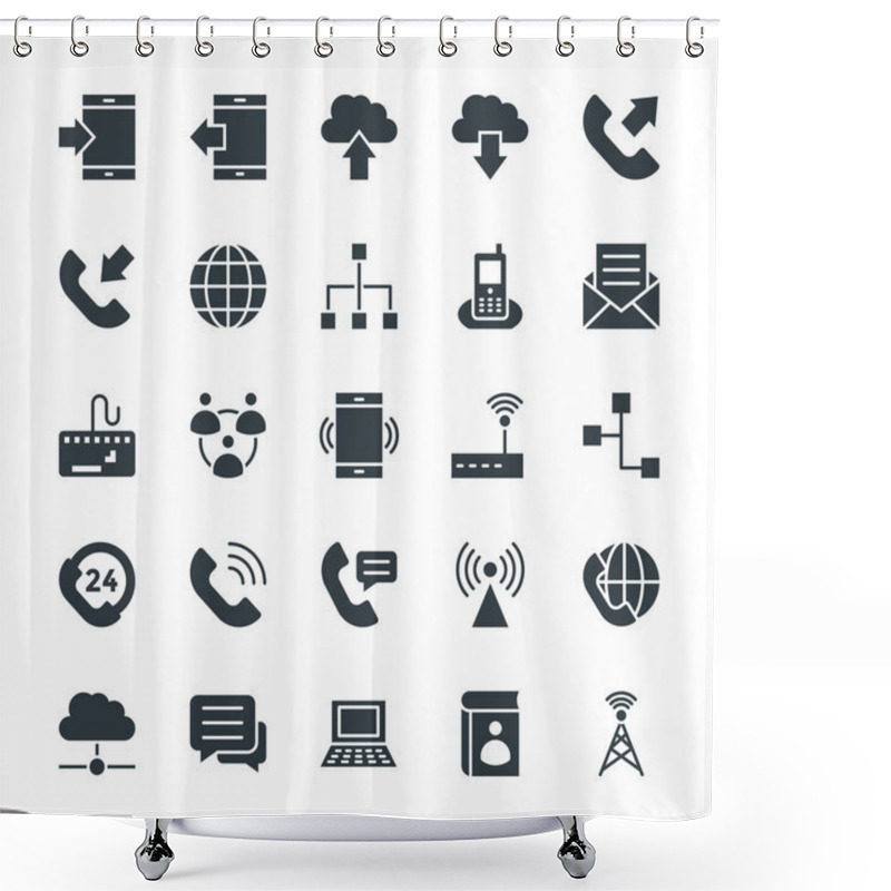 Personality  Communication Cool Vector Icons 1 Shower Curtains