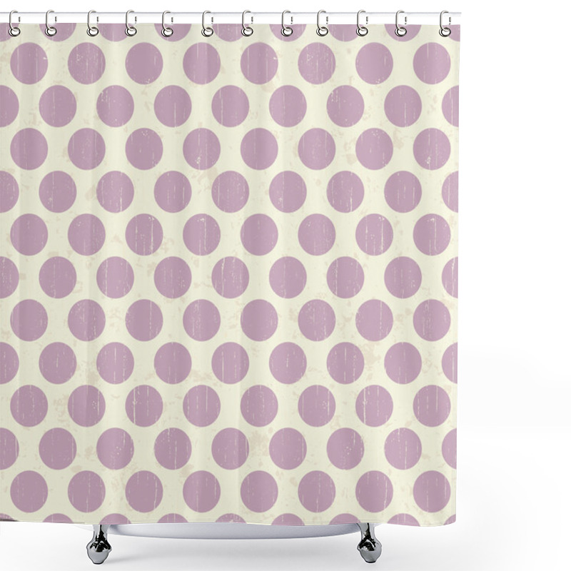 Personality  Seamless Retro Grunge Polka Dots Background Shower Curtains