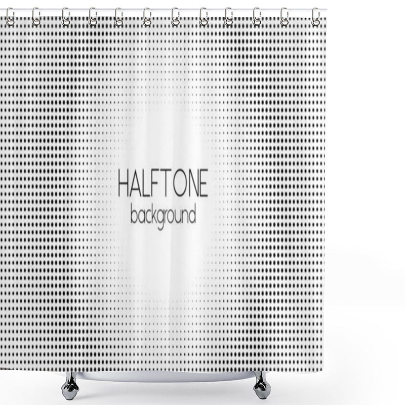 Personality  Halftone Dotted Background. Vector Black And White Dotts Round Pattern. Monochrome Backdrop Shower Curtains