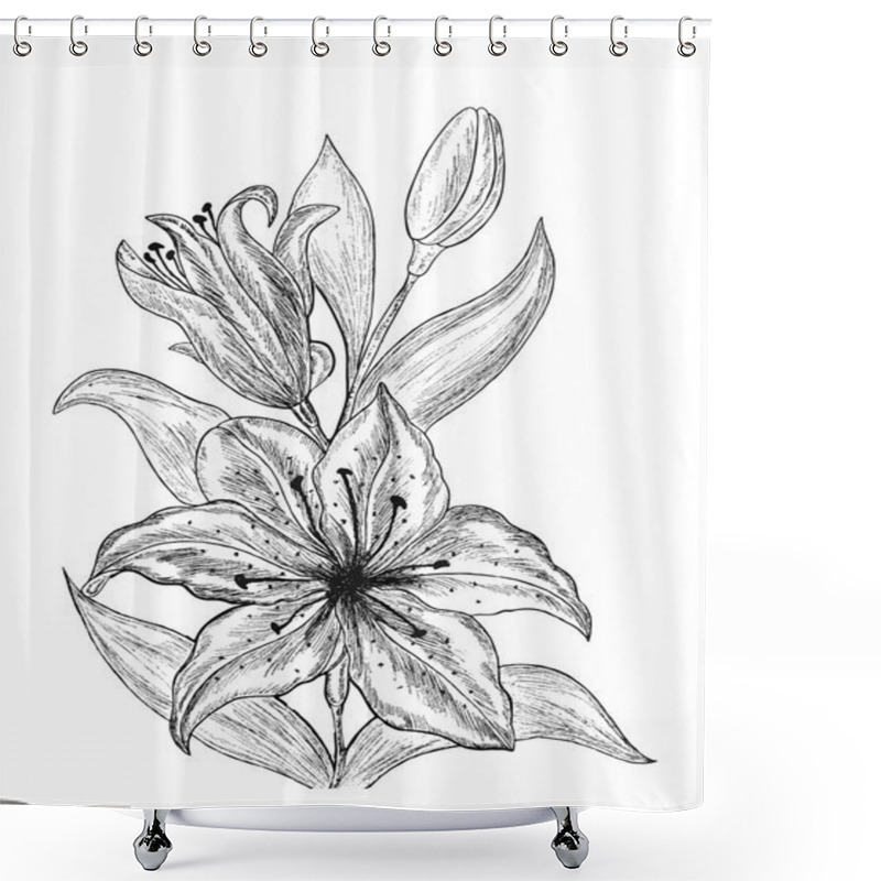 Personality  Beautiful Lily Flowers. Shower Curtains