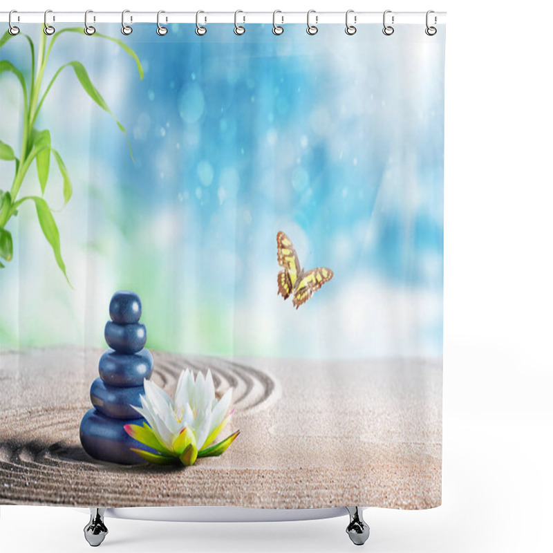 Personality  Oriental Stones Therapy Shower Curtains