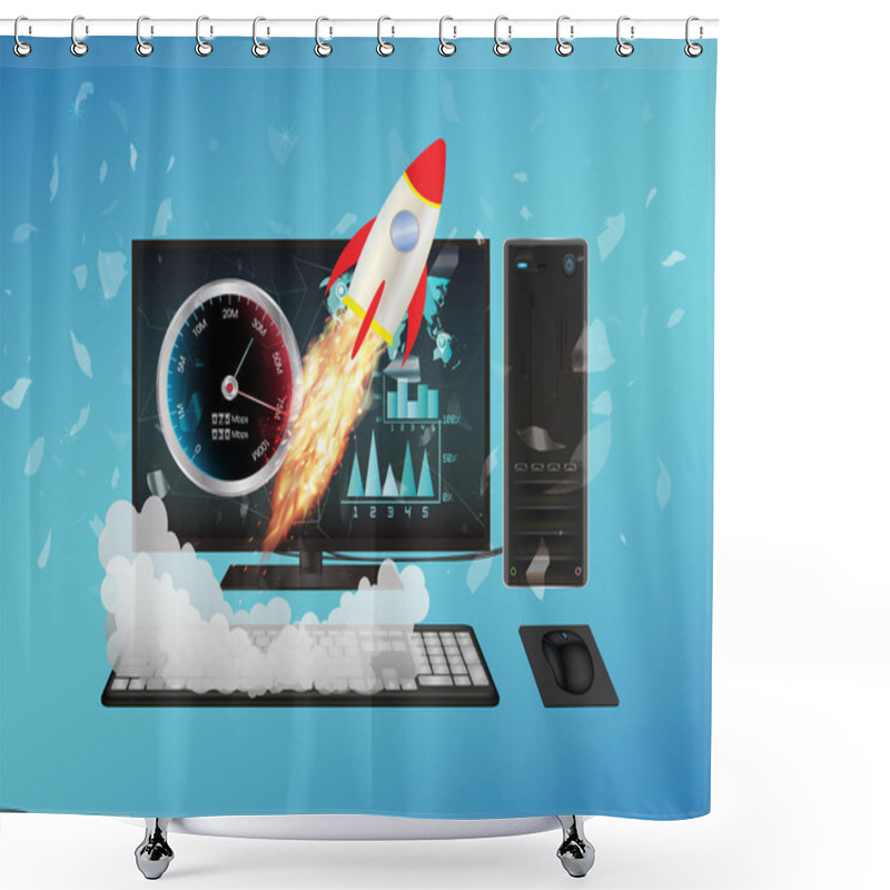 Personality  Desktop Computer With Speed Boost Shower Curtains