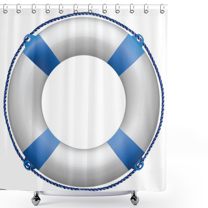 Personality  Life Buoy Blue Shower Curtains