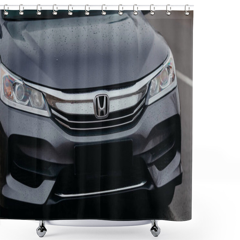 Personality  Rivne, Ukraine - 03, 28, 2021: Honda Accord Front Grill New Modern Car Automobile Sign Logo. Shower Curtains