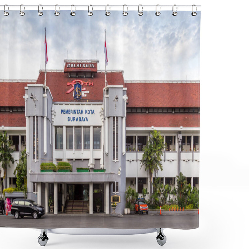 Personality  City Hall In Surabya On Java Indoensia Shower Curtains