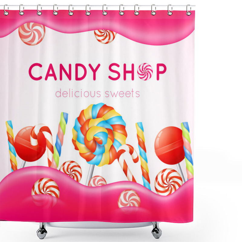 Personality  Candy Shop Poster Shower Curtains