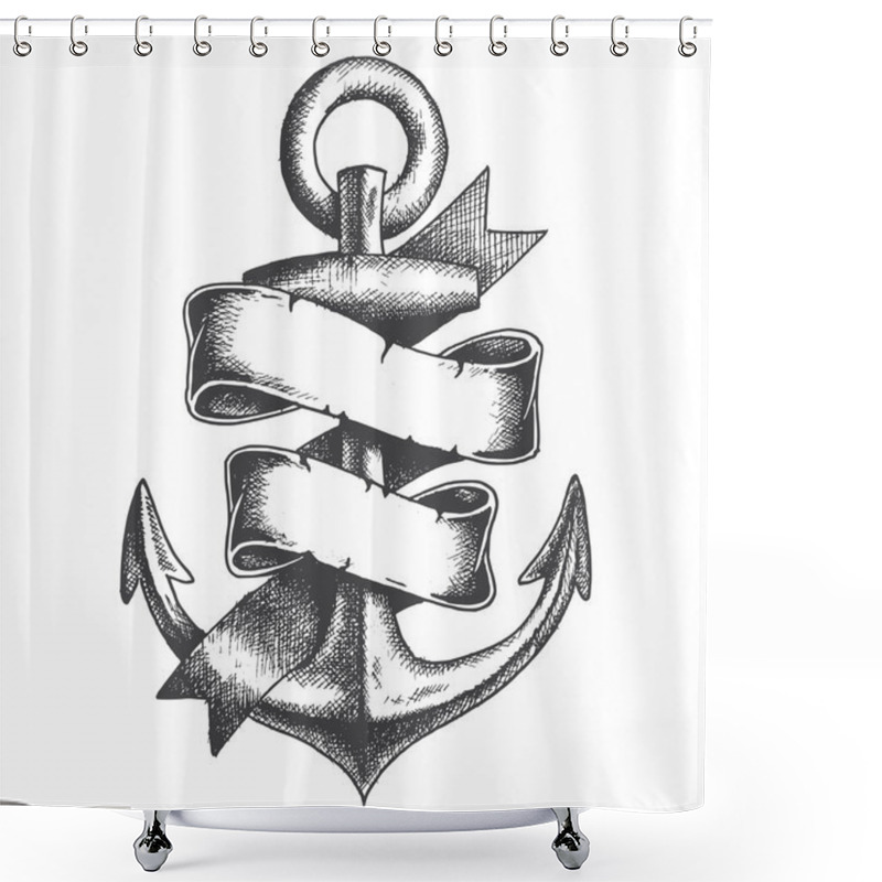 Personality  Hand Drawn Anchor Shower Curtains