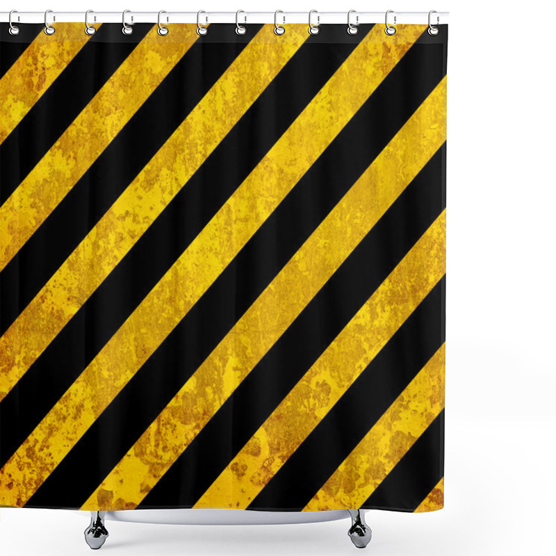 Personality  Grunge Background With Yellow And Black Lines Shower Curtains