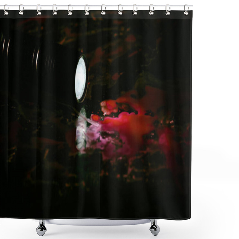 Personality  Flashlight In A Pool Of Blood On A Black Backgroun Shower Curtains