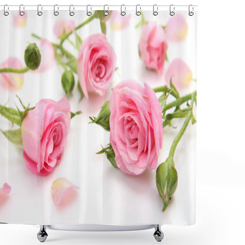 Personality  Beautiful Pink Roses Shower Curtains