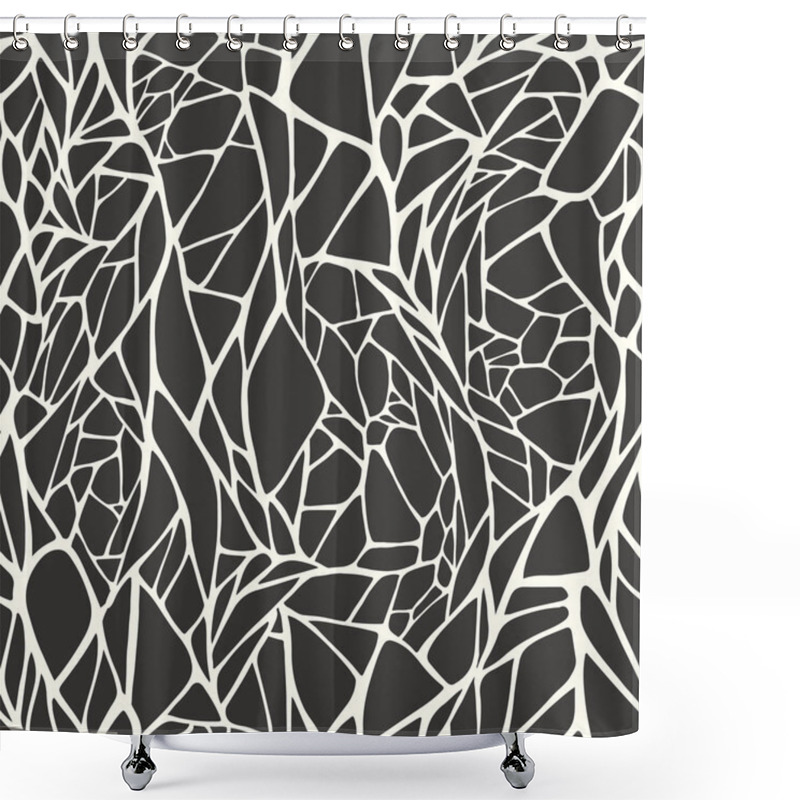 Personality  Seamless Pattern With Hand Drawn Abstract Geometric Ornament Shower Curtains