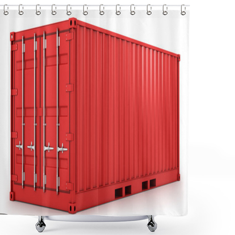 Personality  Red Freight Container Isolated Shower Curtains