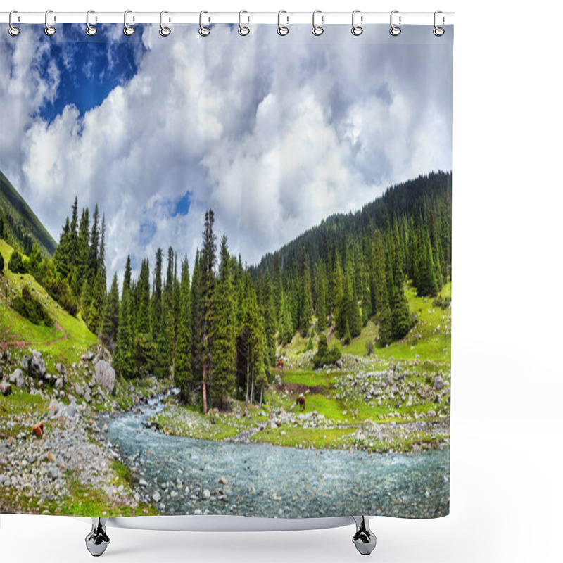 Personality  Mountain River Shower Curtains